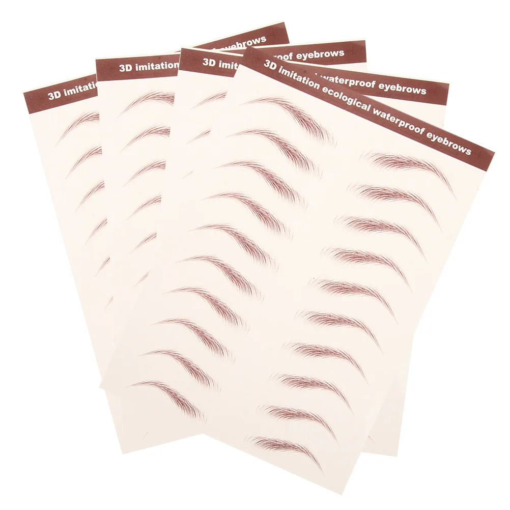 

4 Sheets 3D Hair-Like Waterproof Eyebrow Stickers Realistic Natural Brows Temporary Brow Tattoos for Women on-The-