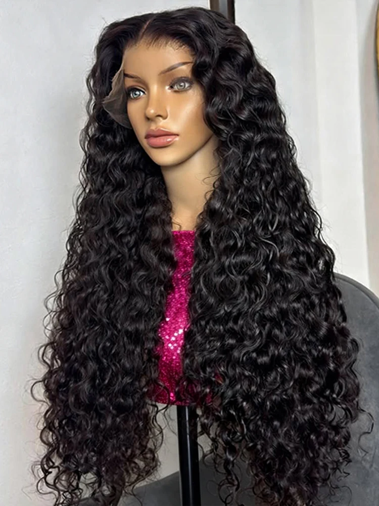 Pelucas de cabello humano brasileño con encaje frontal HD de 30-40 pulgadas, rizadas y onduladas, con encaje transparente 13x6, para mujeres negras.