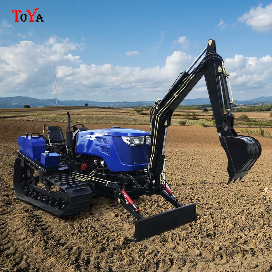 Crawler Rotary Tiller Mini Garden Tractor 80HP Tracked Ride Type Rotary Cultivator Agricultural Tractor Farm Work customized