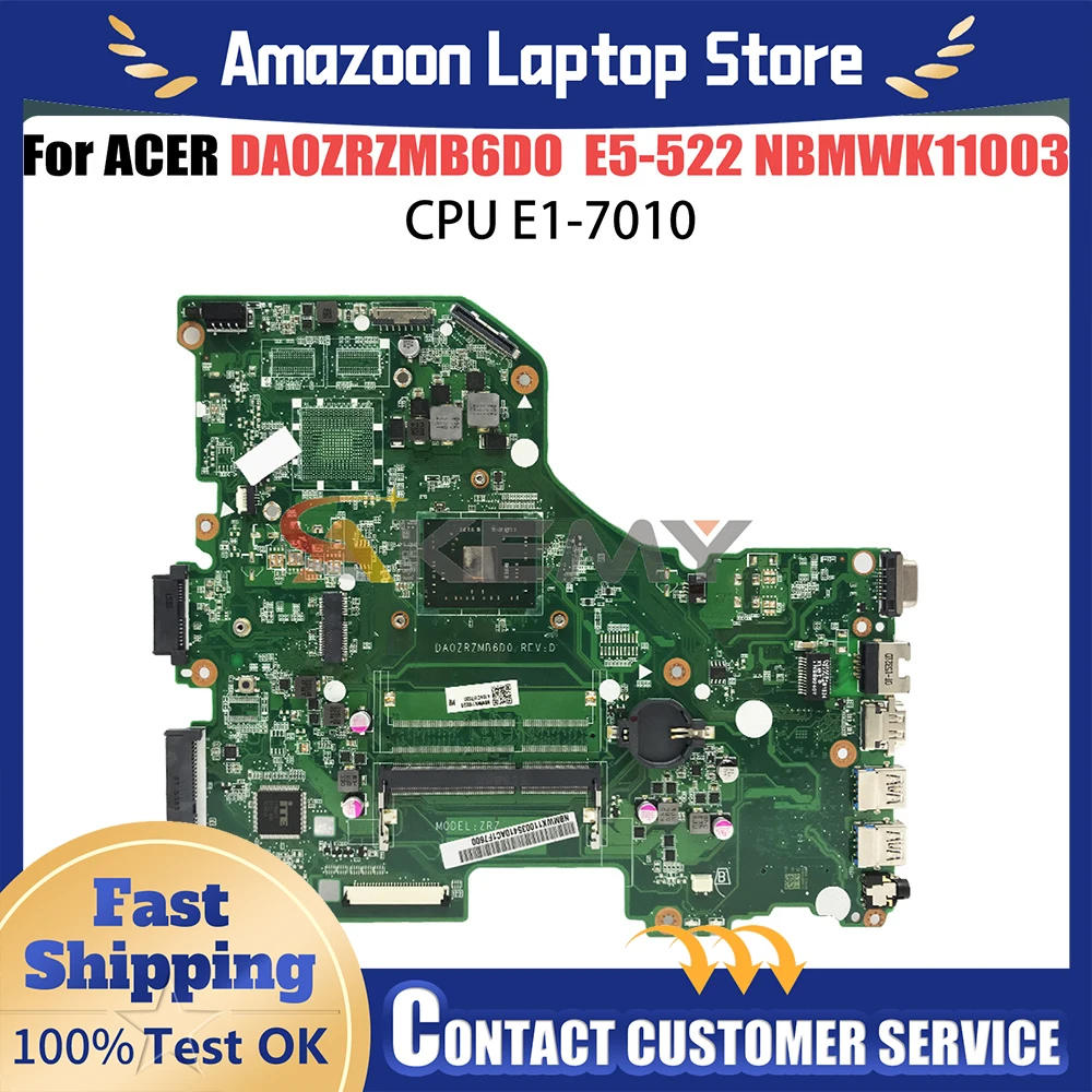 

For Acer Aspire E5-522G Motherboard DA0ZRZMB6D0 A6 A8 A10 216-0867020 NBMWK1100 NBMWL11002 NBMWL11001 Mainboard E5-522