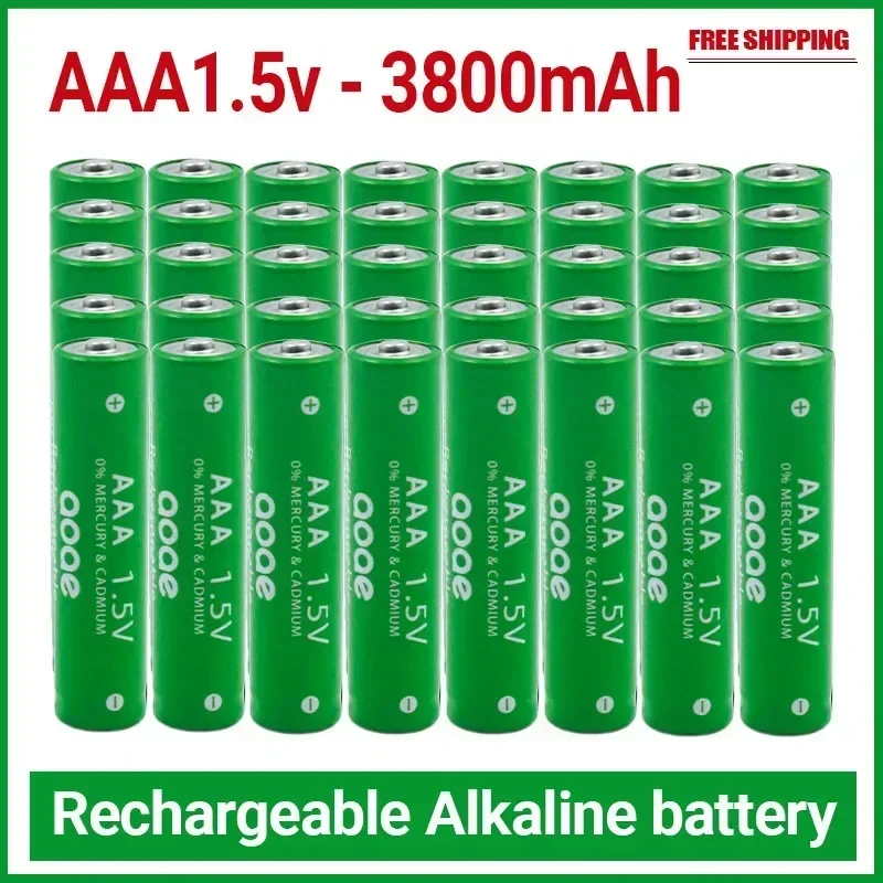 100% New 3800mah 1.5V AAA Alkaline Battery AAA Rechargeable Battery for Remote Control Toy Batery Smoke Alarm with Charger