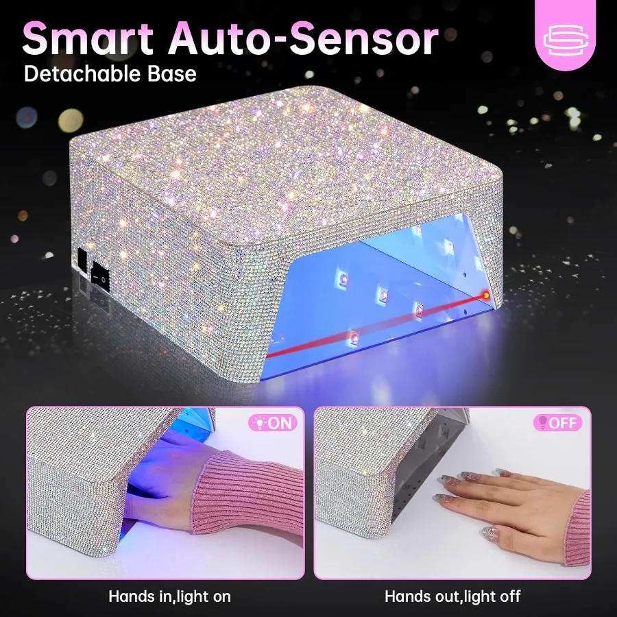 UV LED 96W oplaadbare nagellamp Professionele nageldroger met 4 timerinstellingen Snelle draadloze droge uithardingslamp met display Auto