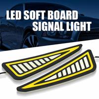 Car LED Daytime Running Lamp COB Driving Turn Signal Two-color Bendable High-power Super-bright Bumper Light Strip