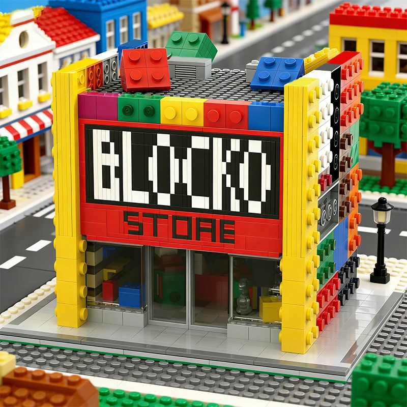 1714 PCS Construction BLOCKO STORE Simpson MOC Customize Modular Building Block Educational Design Brick DIY Toy Birthday Gift