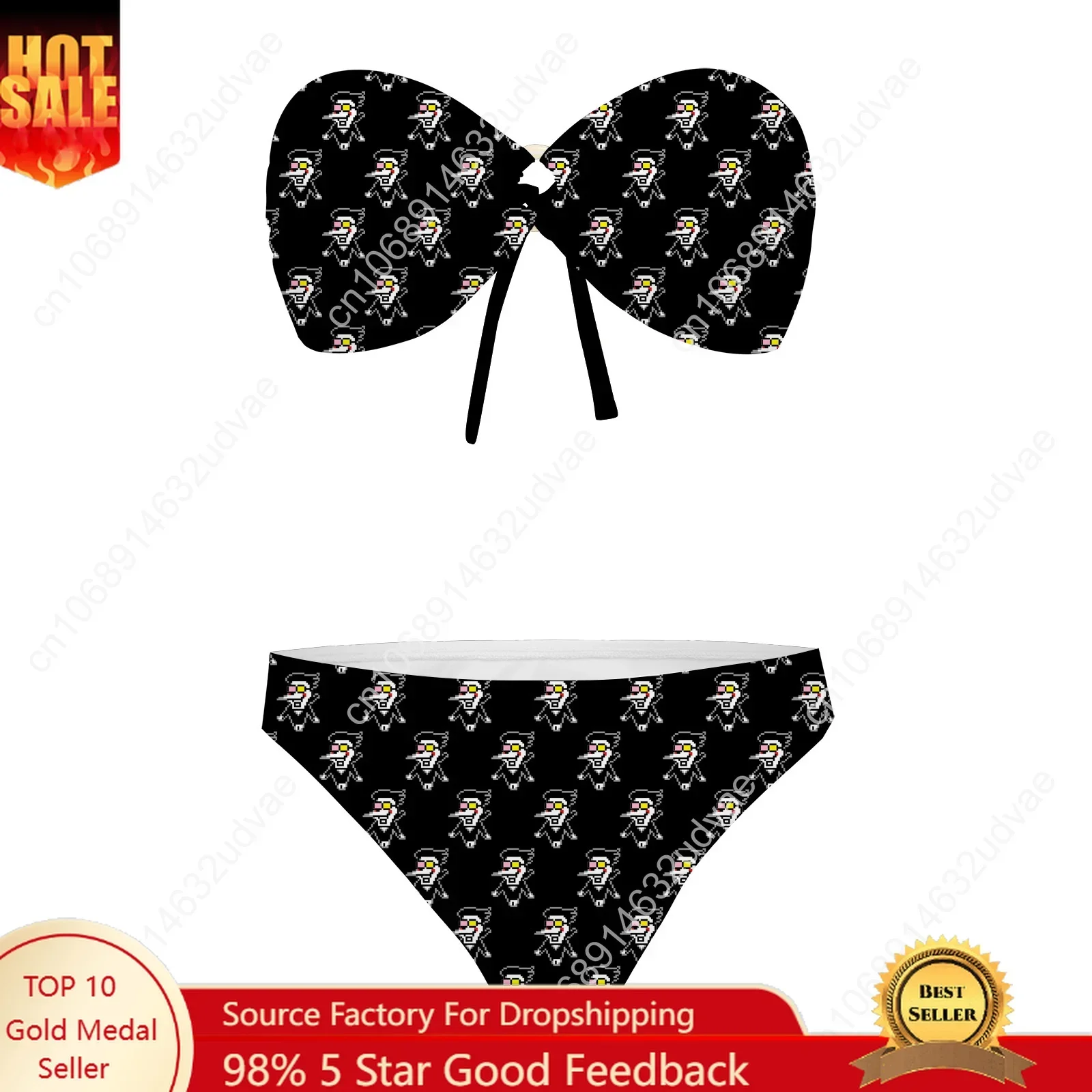 Deltarune Spamton Undertale Strapless Swimsuit Womens Bathing Suits Personalized Fashion Swimwear Bikini Customize Beachwear