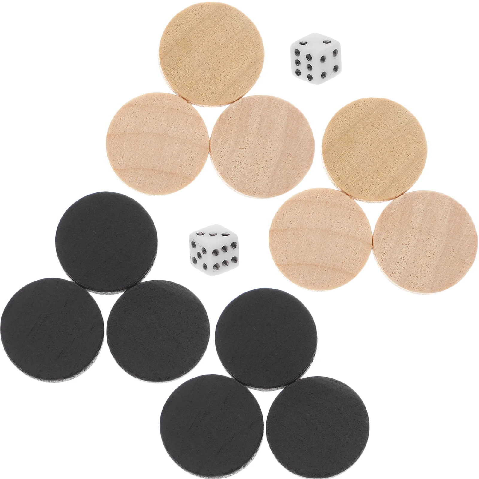 

30 Pcs Backgammon Board Chess For Game Wood Replacement Wooden Checkers Chessboard Aldult