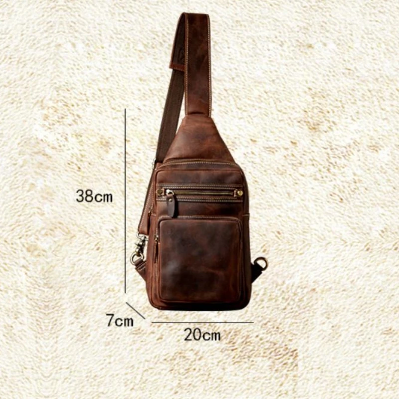 Luxe Originele Design Multifunctionele Borsttas Mannen Waterdichte Mannelijke Schouder Cross Tassen Echt Lederen Outdoor Motocycle Backbag