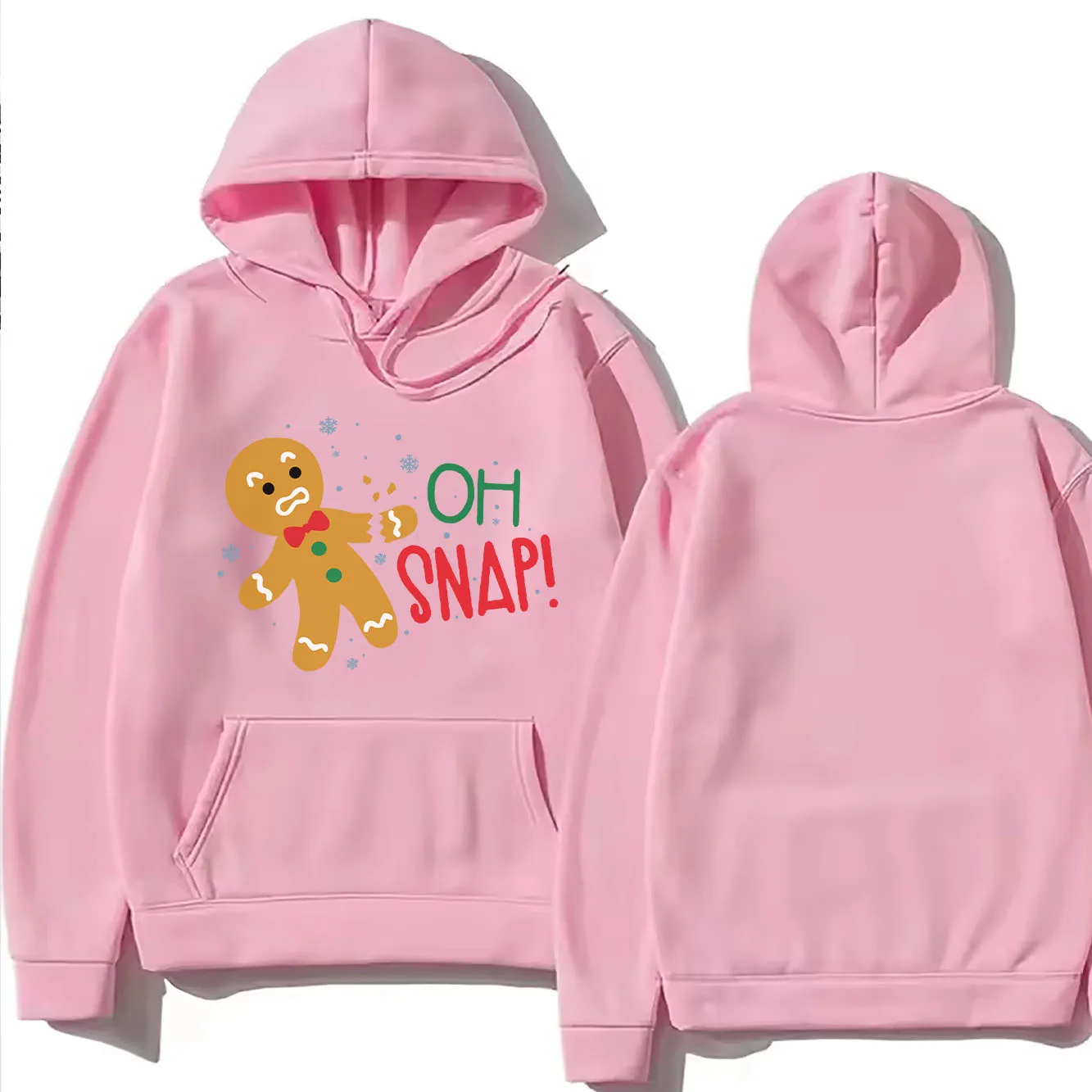 Christmas cartoon gingerbread man print autumn and winter women's hoodie fashionable and versatile holiday Harajuku hoodie