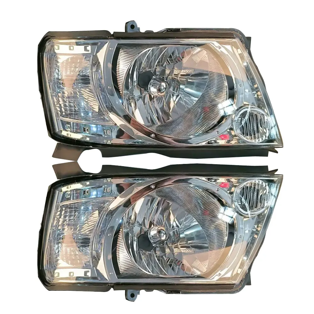 A Pair Car Front Halogen Headlight Assembly Compatible For Nissan Safari Patrol Y61 Wagon 2000-2023 26010-VD300 26010-VD325