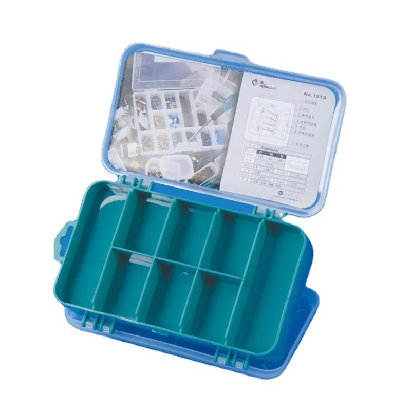 Double-Side Plastic Tool Parts Box Hardware Storage Box Multi Functional Plastic Storage Tool Electronic Component Grid Box