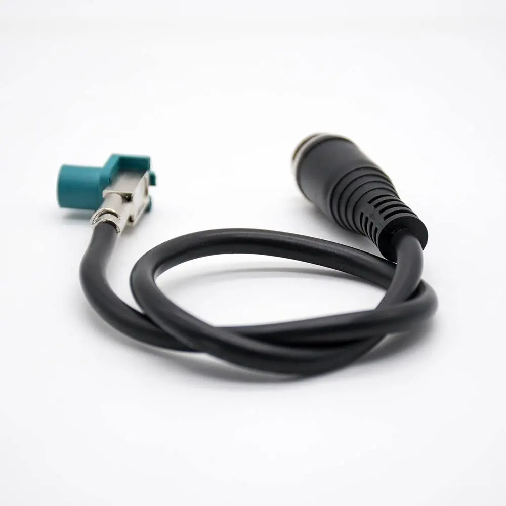 Automotive FAKRA HSD Cable, Z Female to GX12-4 Male Plug, Right Angle for Camera Video, 30cm Length
