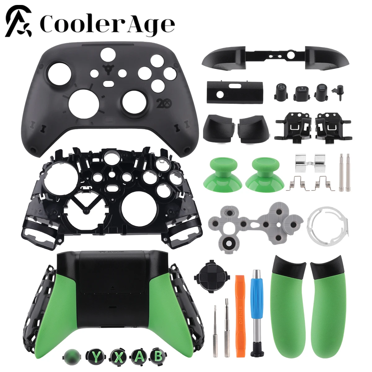 Voor Xbox Series X/S 20th Anniversary Controller Vervanging Shell LB RB LT RT Bumpers Triggers Dpad ABXY Knoppen batterij Cover