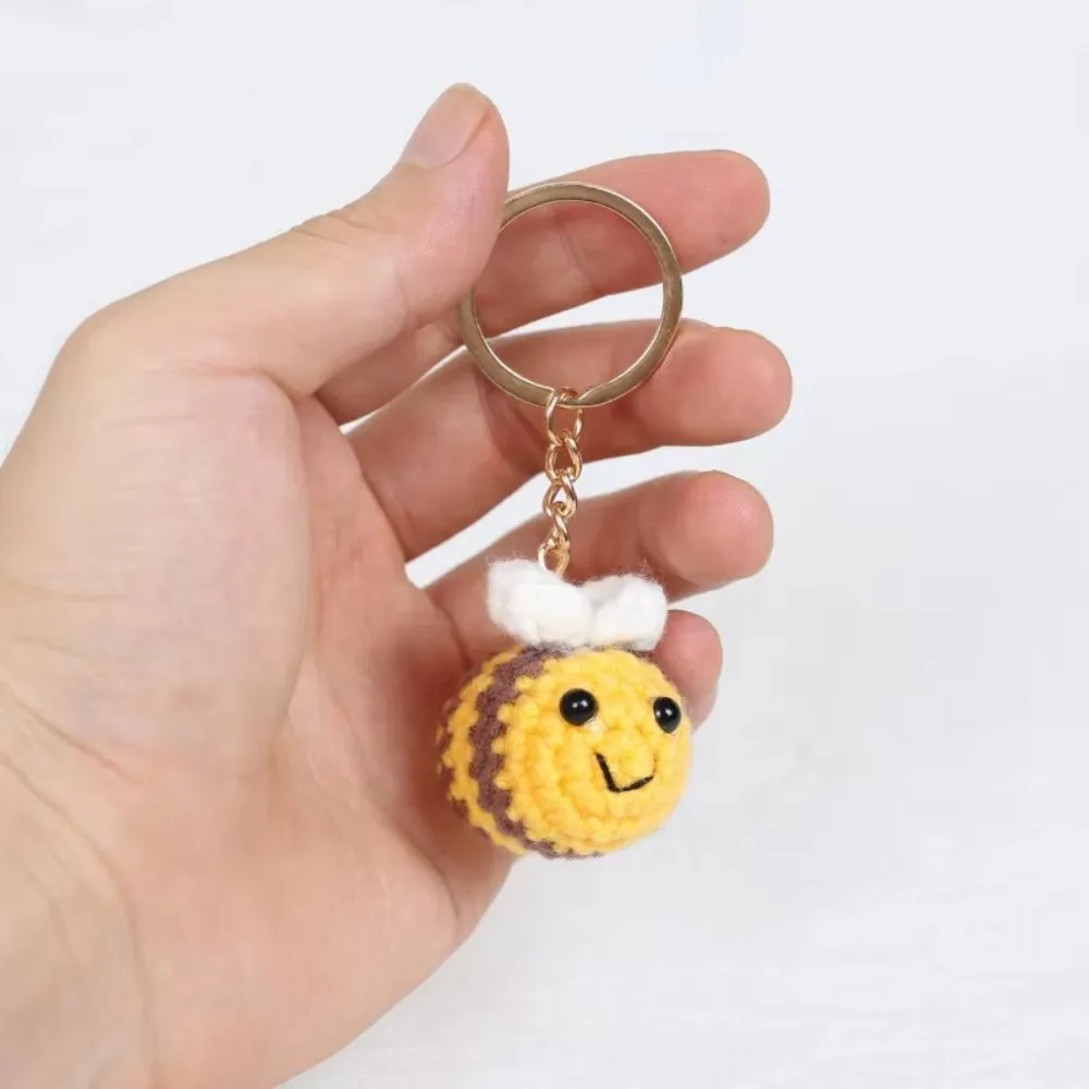 Jewelry Gift Handmade Fat Bees Pendants Handmaking Finished Product Crochet Keychains Kawaii Woven Knitting Insect Bag Charm