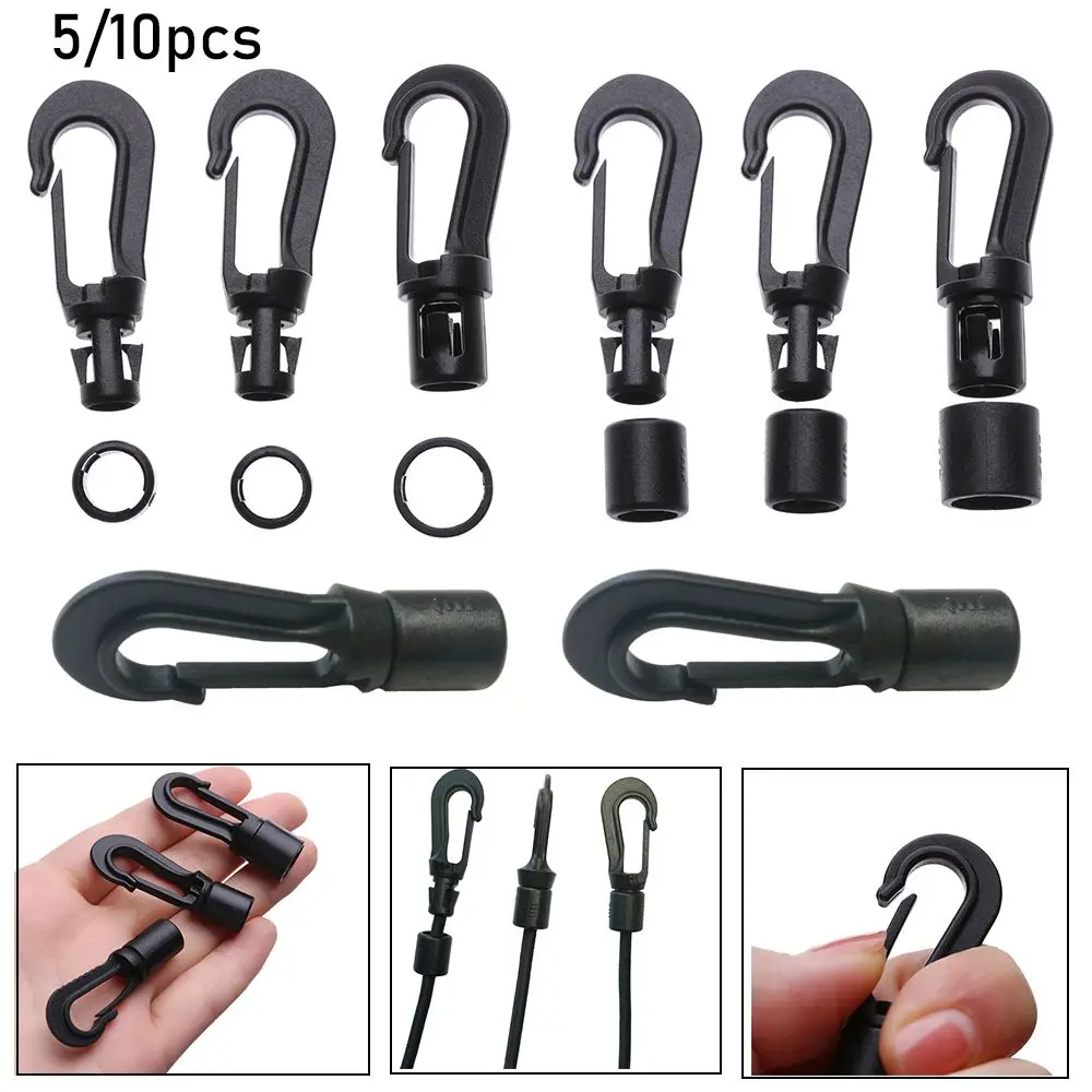 Shock Tie Boat Kayak Accessories Plastic POM Clips Camping Tent Hook Clothesline Straps Hooks Elastic Ropes Buckles Rope Buckle