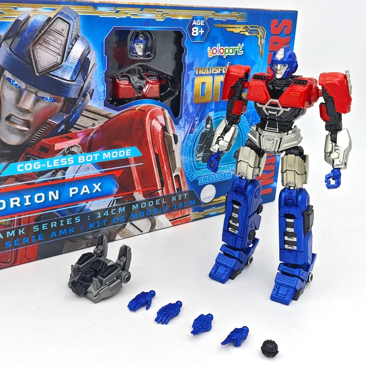 Auf Lager Transformers Toys AMK Series OP Orion Pax Cog-less Mode Modellbausatz 14 cm Transformers Actionfiguren Montage Roboter Geschenk