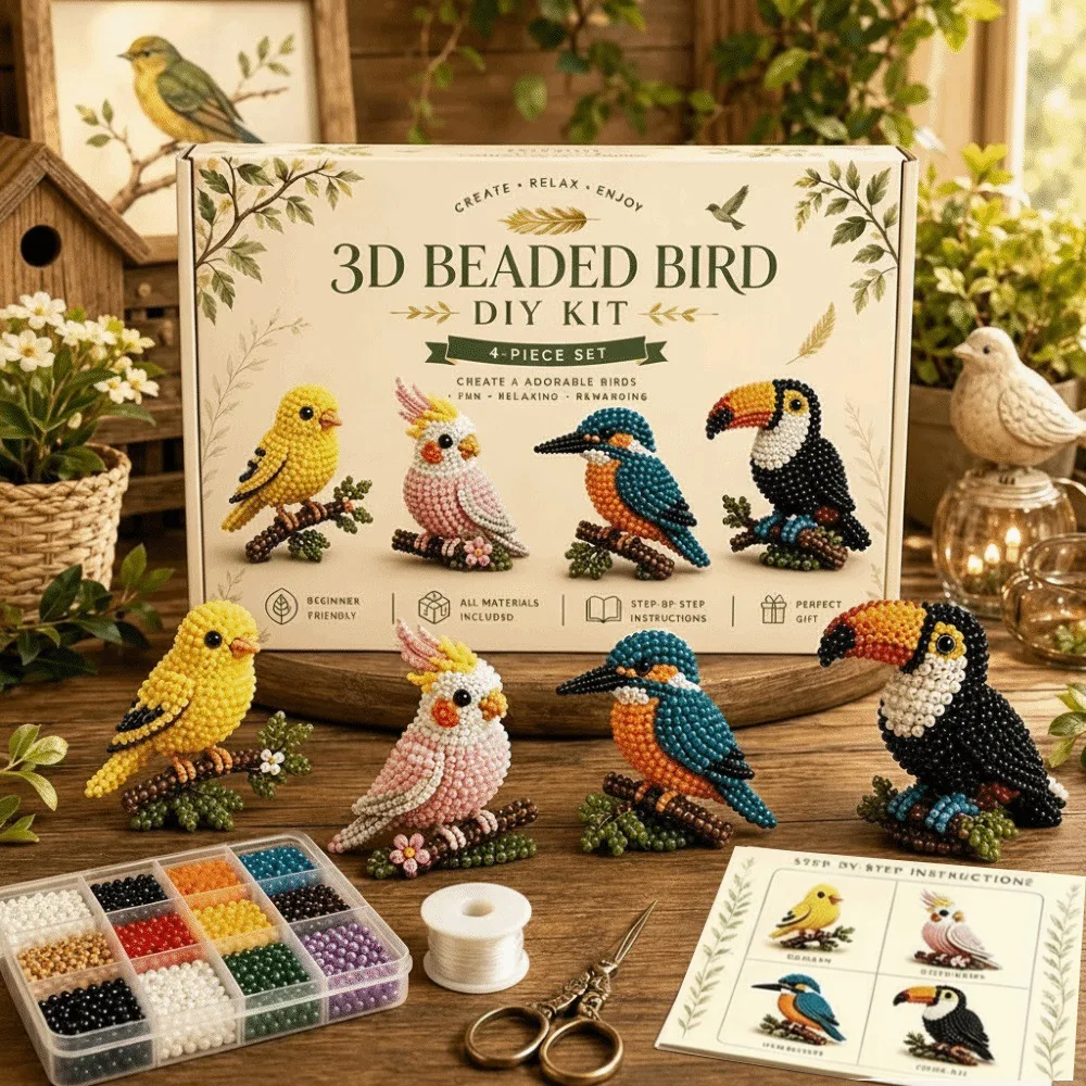 Winzige Perlen 3D Tier-Perlen-Bastelset Tierform Niedliches Design Handgemachtes Perlen-Kunst-Set Kreatives DIY Perlen-Bastelset Geschenkidee