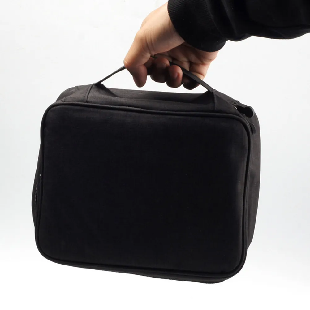 

1Pcs Tough Oxford Cloth Stationery Pouch 40 Slot Marker Pen Bag with Elastic Rings Portable Handle Smooth Zipper Drawing Pencils