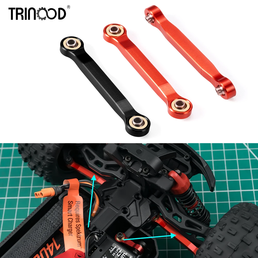 

MIBIDAO 1pair Aluminum Alloy 50mm Steering Link Bar for GRANITE GROM RC Crawler Car Upgrade Accessories