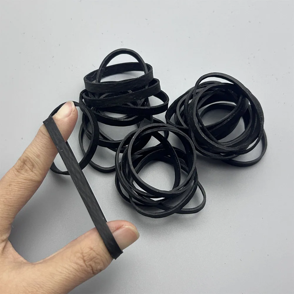 100 Stück schwarze Gummibänder für Büro, Schule, Zuhause, Geschäft, starke elastische Bandringe, Aktenordner-Organisation