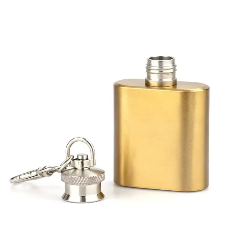 Mini Square Stainless Steel Hip Flask 1OZ With Buckle Portable Outdoor Whisky Wine Flagon Pocket Drink Container