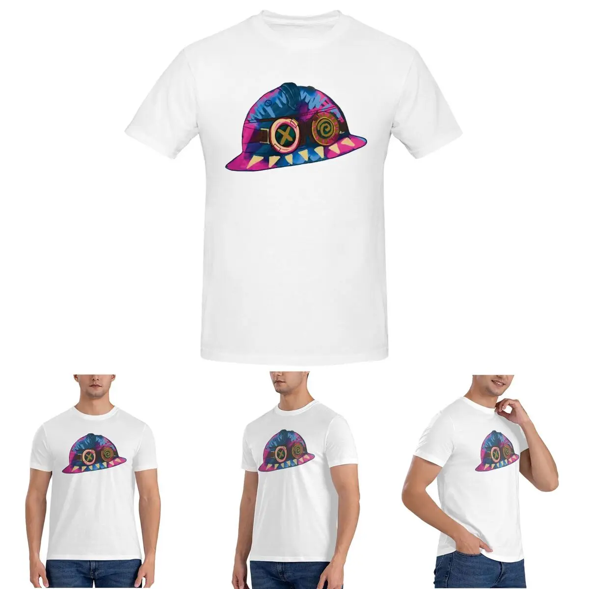 

Isha Hat T-Shirt for Men Cotton Oversized T Shirts Men's Short Sleeve Round Neck Summer Clothes Tops S-6XL