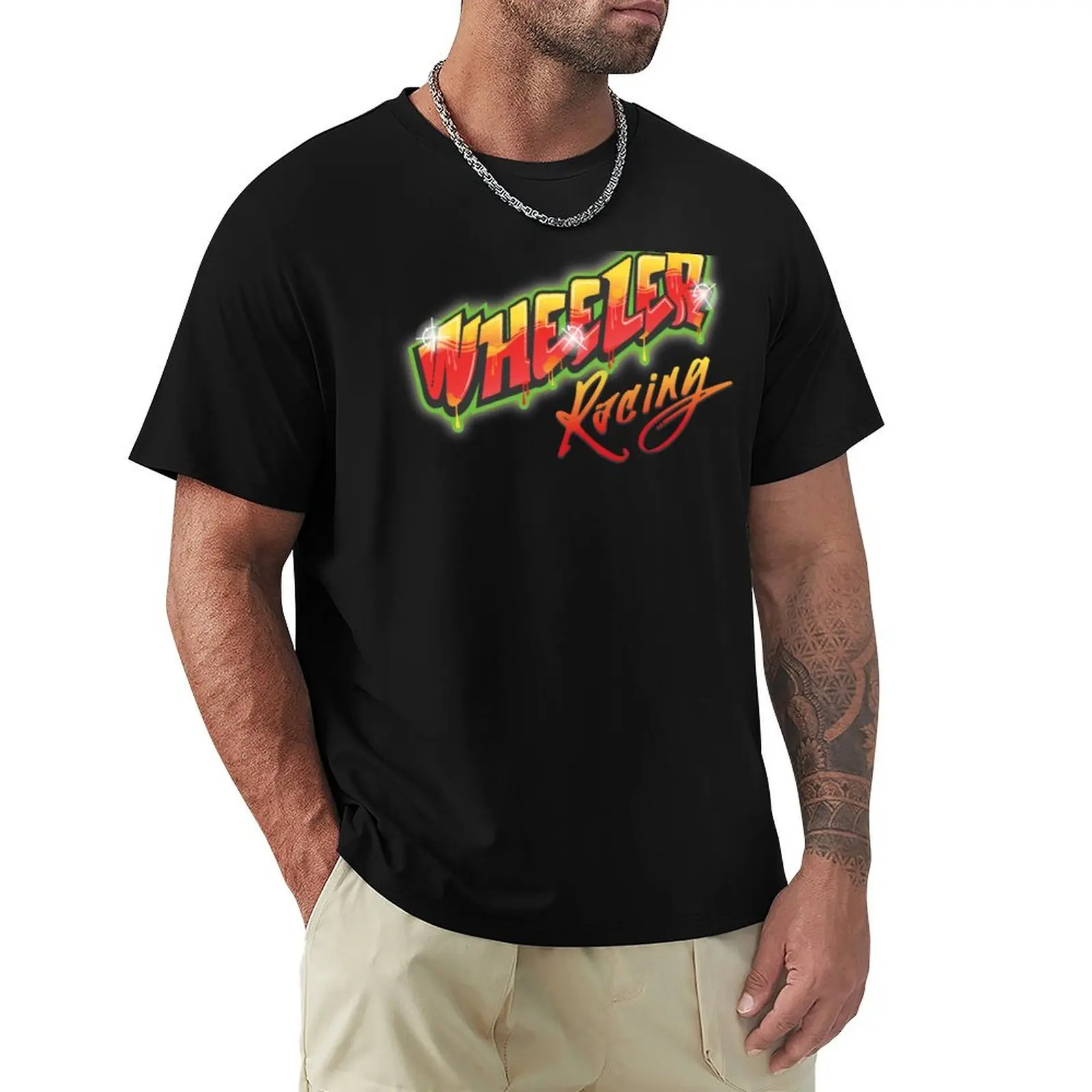 T-shirt graphique de basket-ball pour hommes, High Middle Bogan, Wheeler Racing 1, T-shirt noir sublime