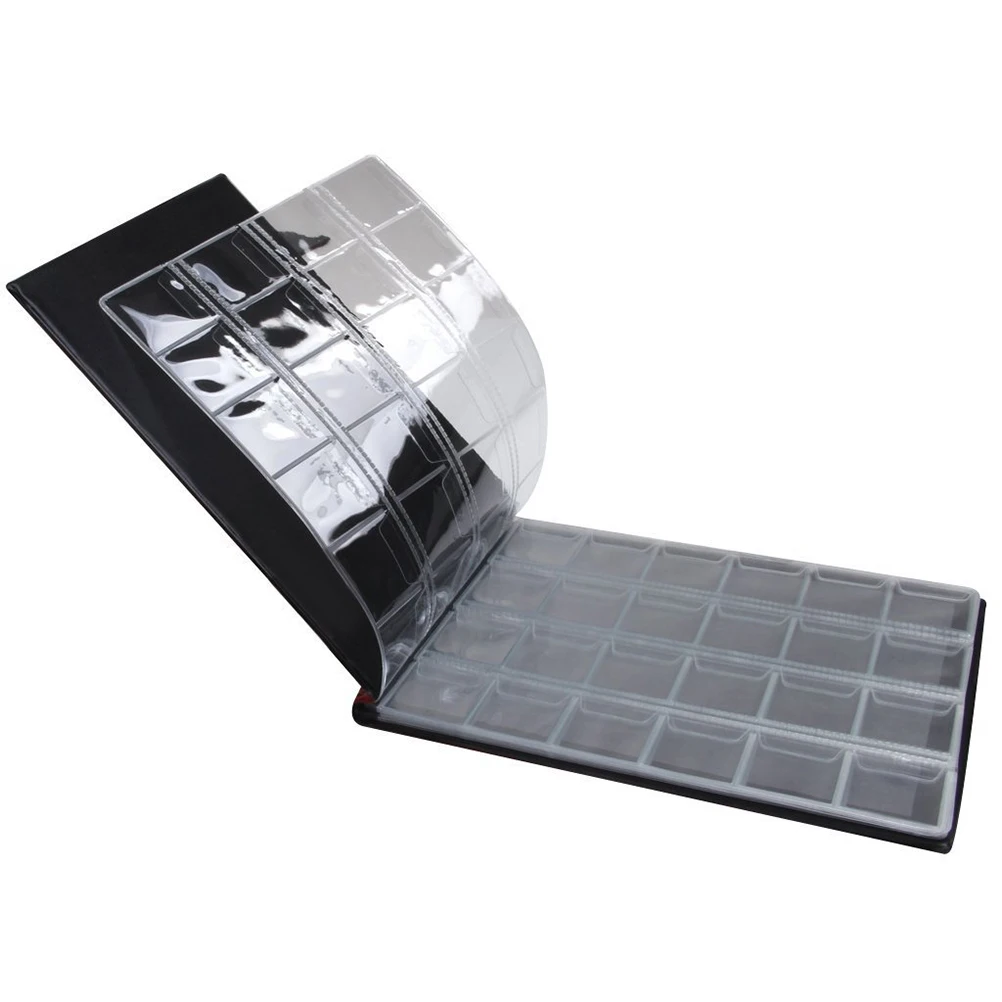 240 Coins Collection Book Red PU Cover OPP Pages 10 Pages 60 Pockets Small Size Storage Display Portable Coin Album