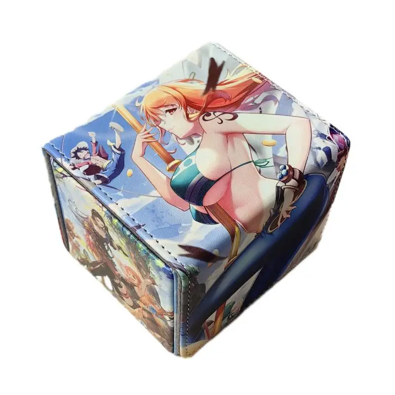 

Цельная коробка для карт Nami OPCG WS PTCG, кожаная коробка для хранения карточек для игр, подарок