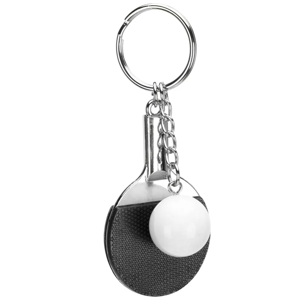 6pcs Bag Hangings Table Tennis Keychain Bag Keychain Design Racket Shape PingPong Bat Key Chain Mini Table Tennis Racket Keyring