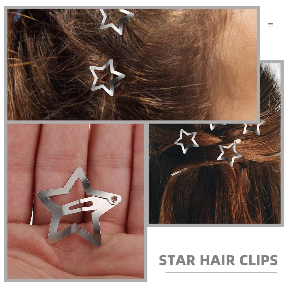 20 pasadores para el pelo para horquillas de estrella, Clip para tarjeta de cambio, Clips decorativos de Metal