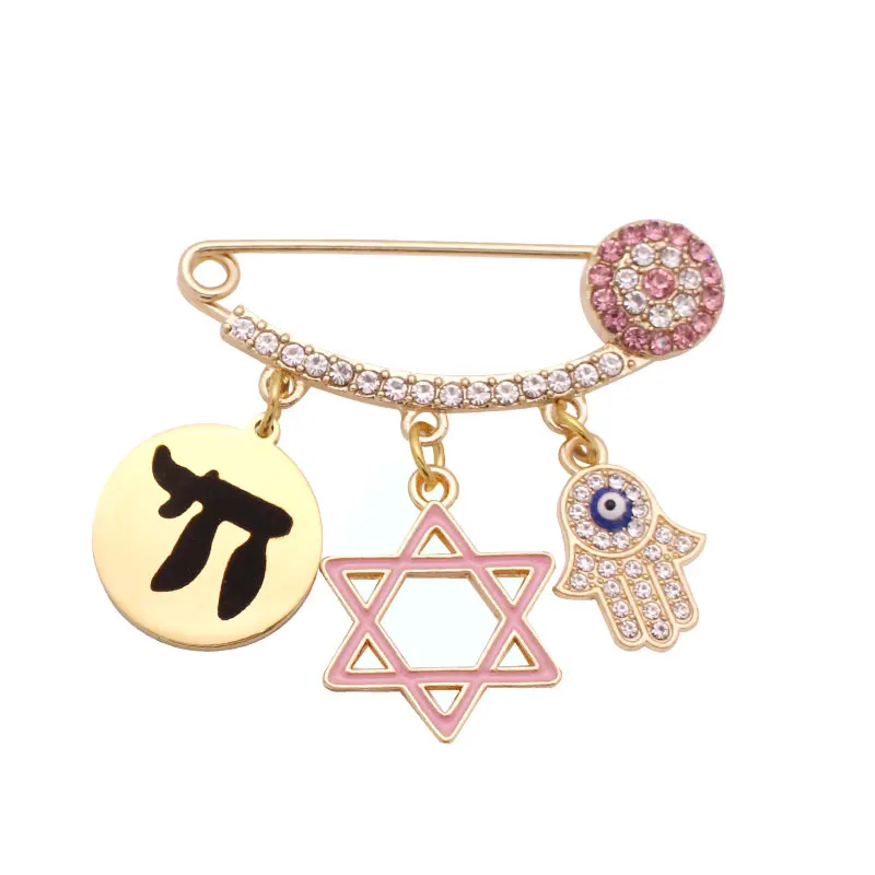 ZKD Blessing Pin Brooch Star of David Hebrew Jewish baby pin booch gift