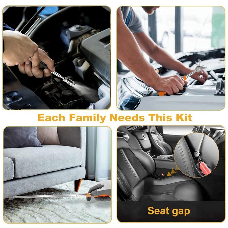 1.5LB~20LB Telescoping Magnetic Pick Up Tool Extend 495~795mm Telescopic Magnet Stick Wand For Sink Drains Mechanic Automotive