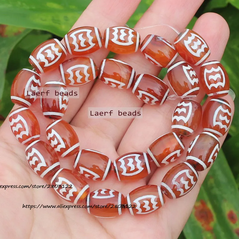 8pcs ,10x14mm Good Quality Natural Red Agate Ancient Tibet Dzi beads,Lucky Symbol,Powerful Amulet,For DIY Jewelry Making !