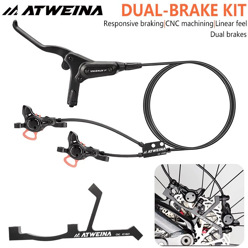 ATWEINA Hydraulic Dual Brake Modification Accessories MTB Bicycle Brake Caliper Set Suitable For Discs Over 203mm
