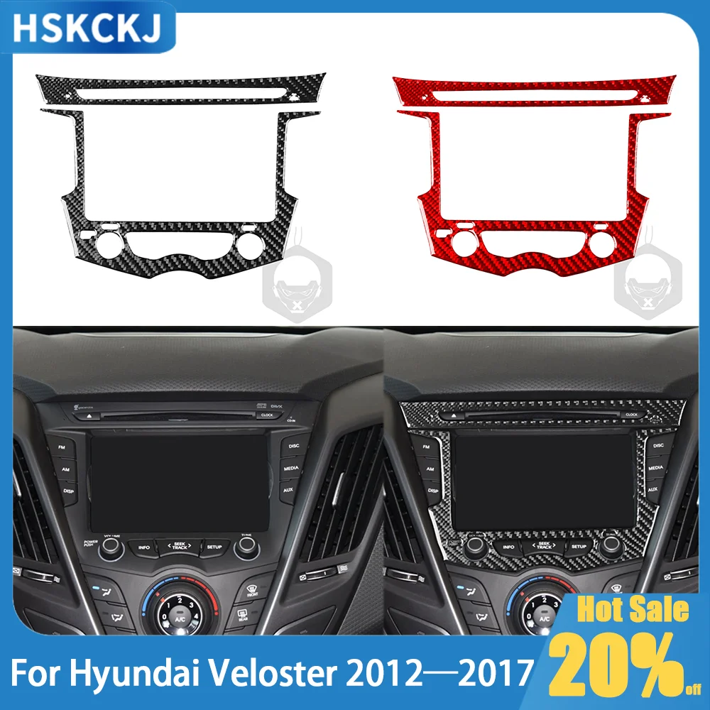 

Carbon Fiber Center Console Navigation CD Panel Car Accessories Interior Cover Trim Sticker Decal For Hyundai Veloster 2012-2017
