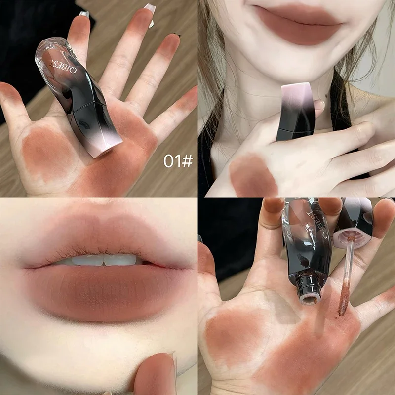 

QIBEST 1PC Sexy Red Women's Lipstick Long Lasting Waterproof Liquid Lipstick Matte Lip Mud Makeups Non-Stick Cup Lip Gloss Tint