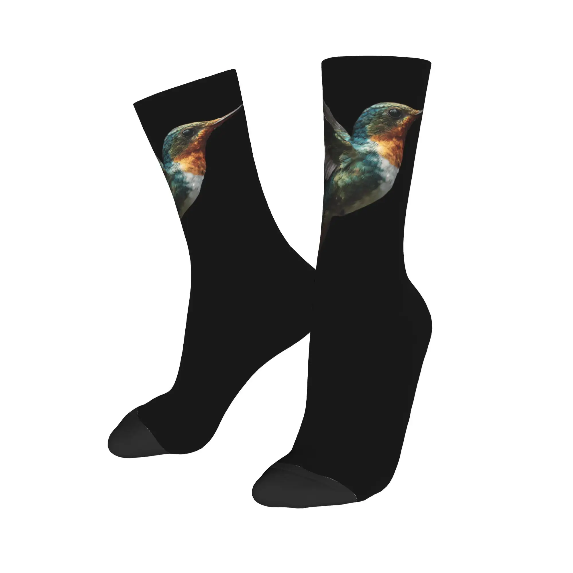 Hummingbird Animal Lover Art Tropical Bird Socks Men's Women's Polyester Socks Hip Hop Spring Summer Autumn Winter Stockings