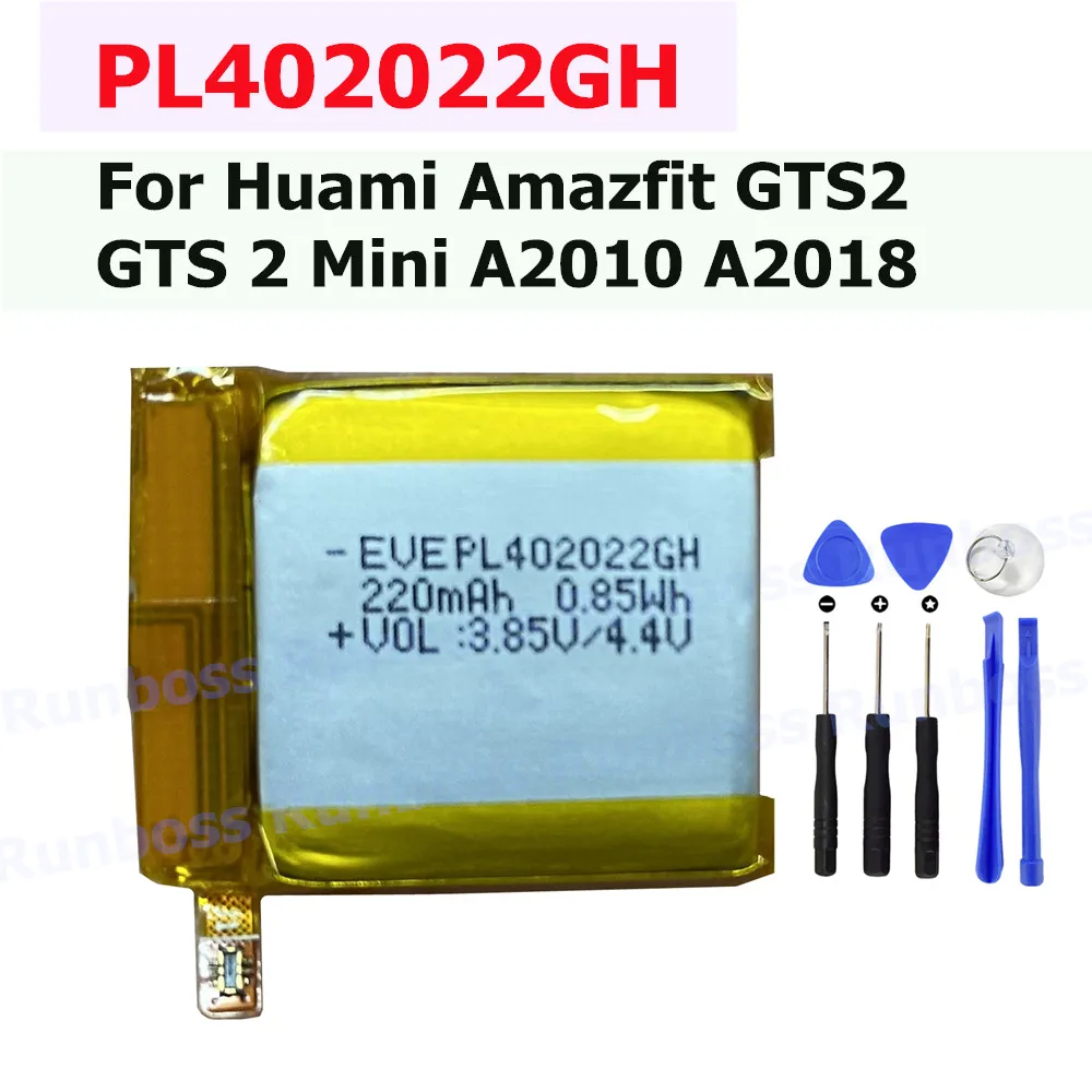 Original PL402022GH 220mAh Battery for Huami AMAZFIT GTS2 GTS 2 GT S2 Mini A2010 A2018 Smart Watch Phone