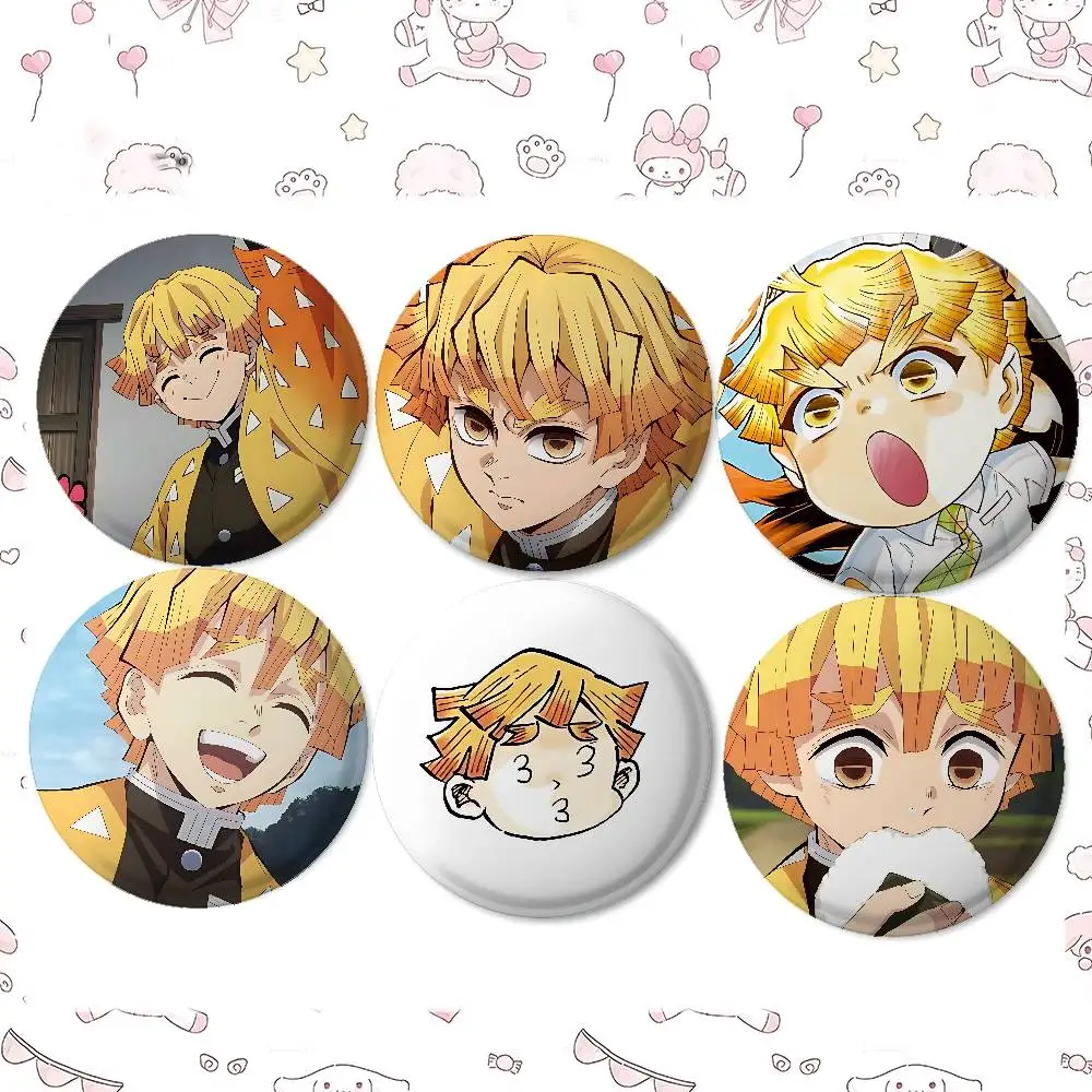 Cute Z-Zenitsu Agatsumas Badges Tinplate Soft Button Pin Brooch Metal Badge Custom Jewelry Accessories Hat Bag Lapel
