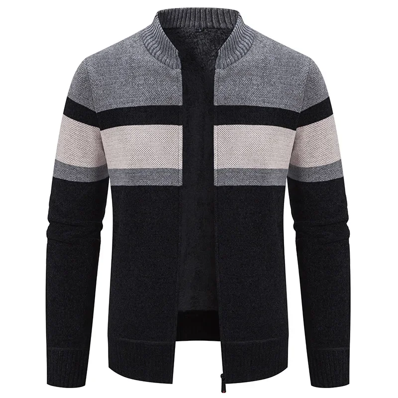 

Men Winter Cardigans Knitted Sweaters Fleece Warm Sweatercoats Good Quality Male Slim Thicker Casual Sweaters Jackets Size 3XL