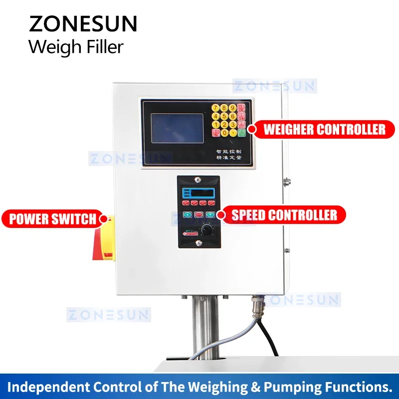 Zonesun Semi-automatic Desktop Cream Weighing Filling Machine Thick Paste Filler Rotary Lobe Pump Filling Equipment ZS-RPW1Z