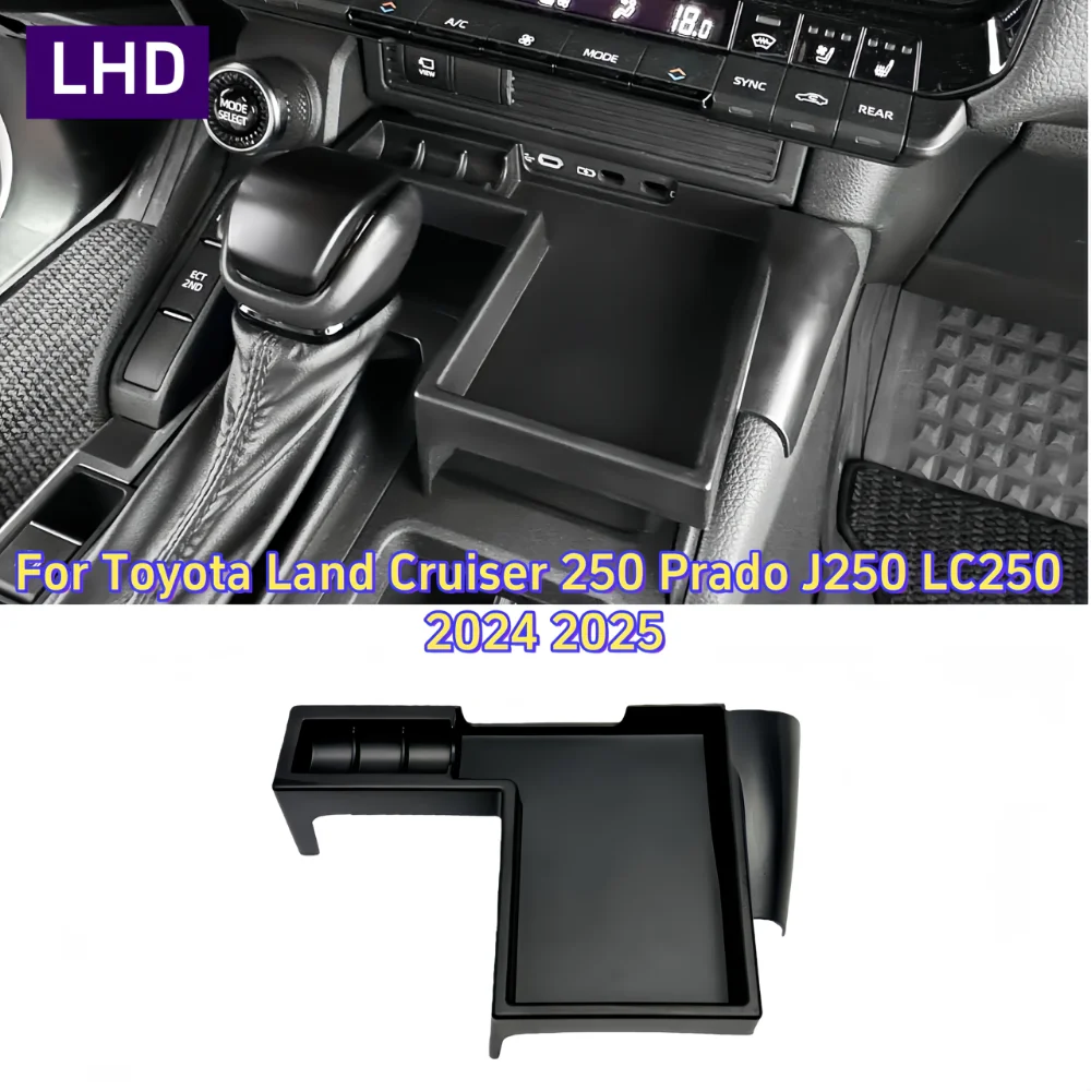 For Toyota Land Cruiser 250 LC250 Prado 2024 Center Console Tray Armrest Divider Durable ABS Functional Storage Box Car Interior