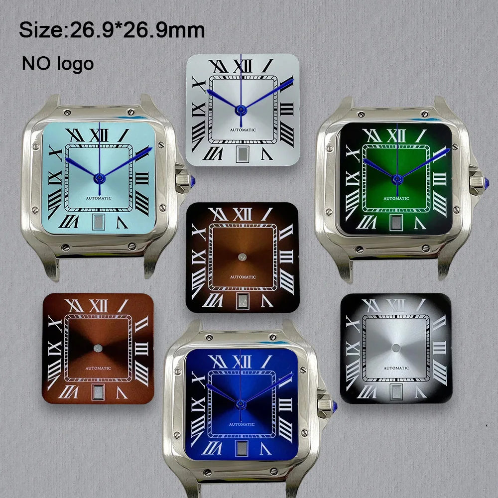 NH35 Dial No Logo Blank Square 26.9*26.9mm Dial For NH35 Movement Custom Logo Watch Dials Hands Accessories Repair Tools