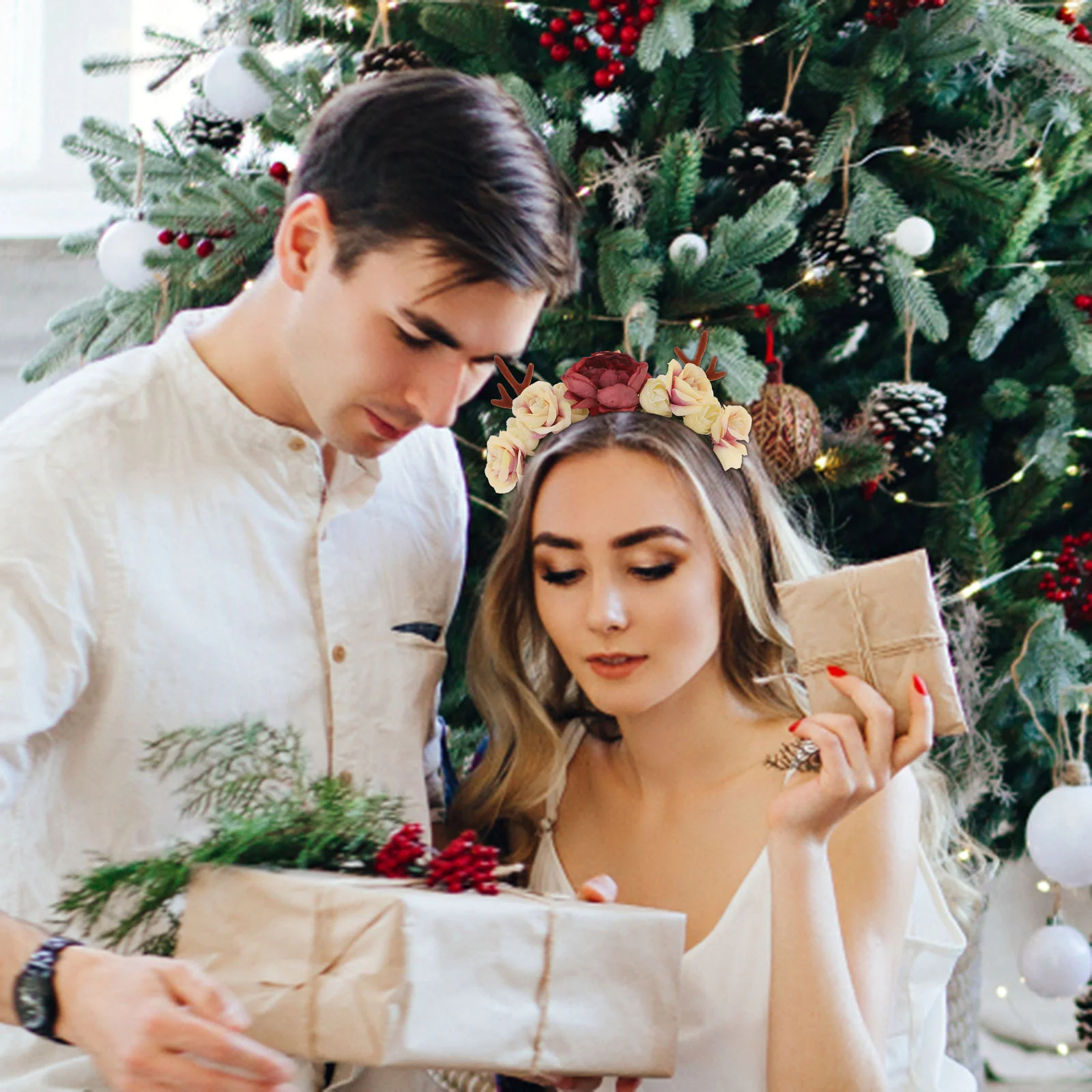 

Antler Reindeer Head Band Halloween Costumes for Adults Hair Bands Christmas Hoop Ear