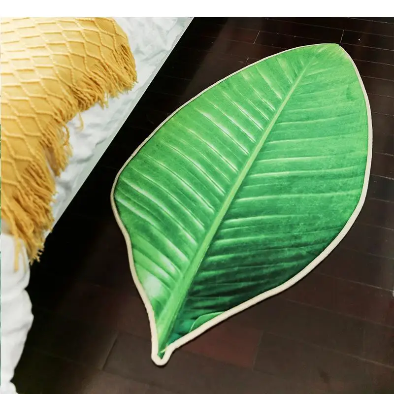 

Phrynium Willd 3D Realistic Green Leaf Carpet rugs Home bedroom foam anti-slip mat Doormat rug Coffee table entrance