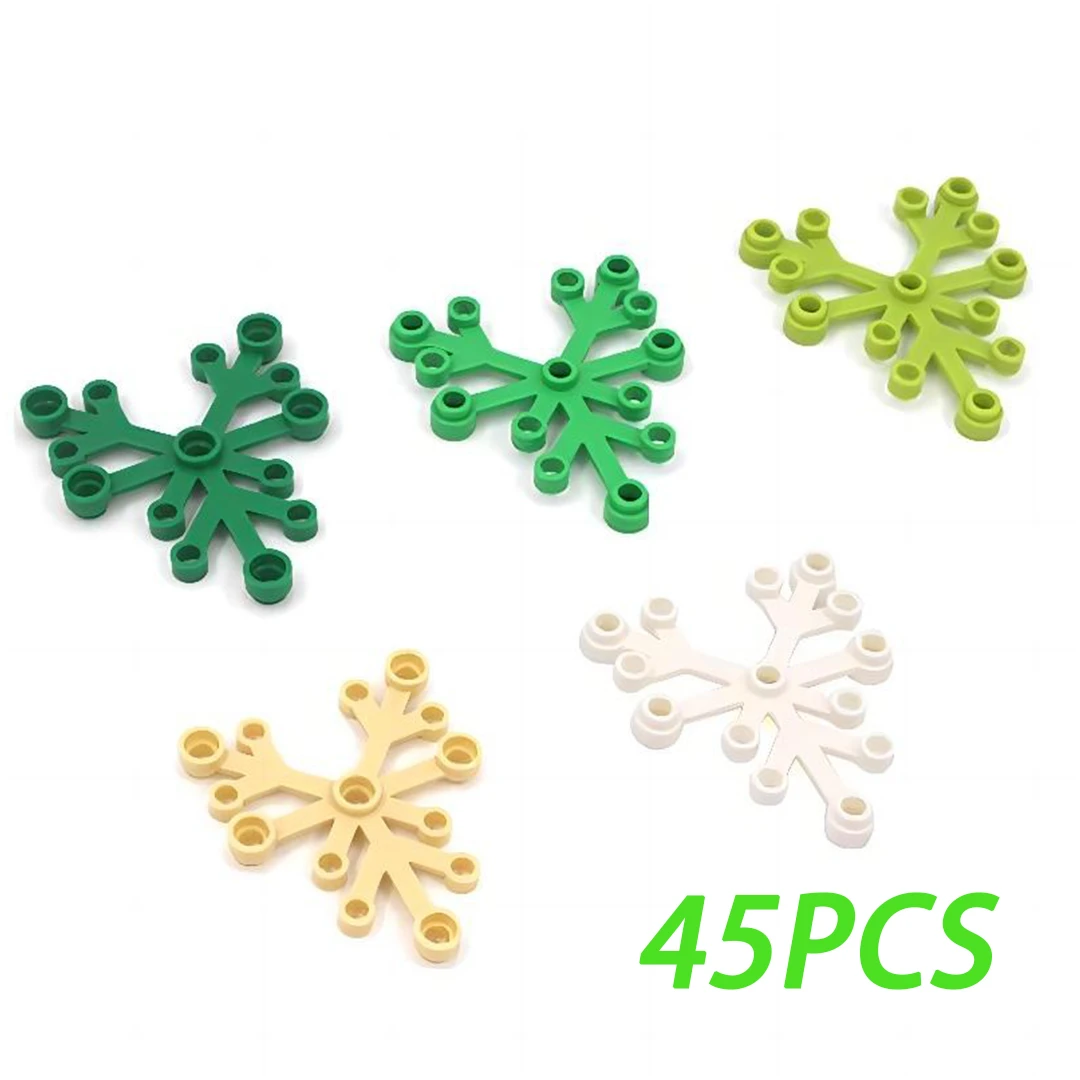 

45 шт./50 г. Листья растений 6x5 MOC 2417, Детали для сборки домов и садов, Фитонизольные блоки-пазлы, Креативные строительные кирпичи, Игрушки, Подарок