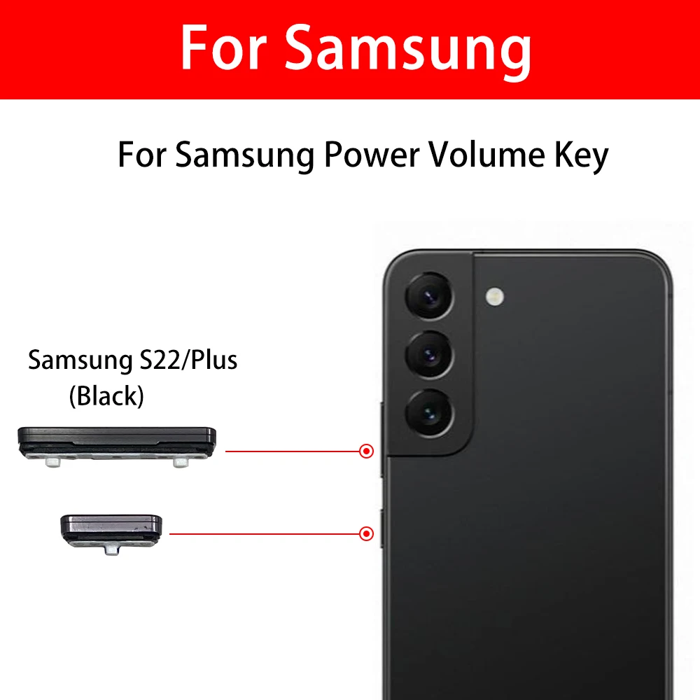 NEW Tested For Samsung S22 / S22 Plus / S22Ultra Side Volume Button + Power ON / OFF Buttton Key Set Replacement Parts