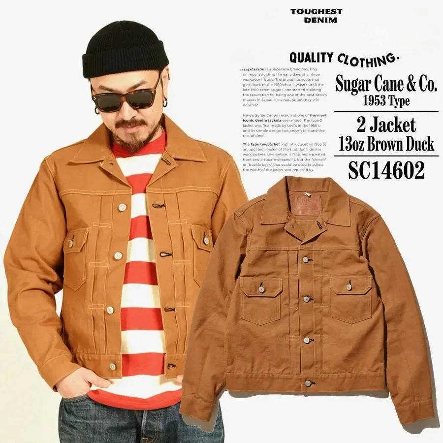26SS New SUR CAE & C 1953 Type 2 13oz Brown Red Ear Japanese Cotton Canvas Jacket