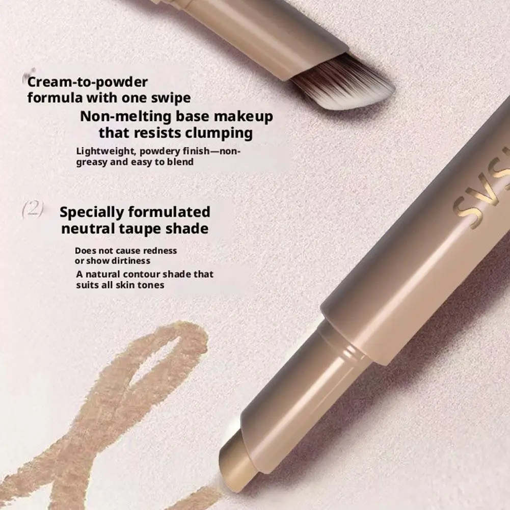 Doppelseitiger Konturenstift mit Pinsel, Nasen-Schattierungscreme-Stift, Gesichtskonturierung und Schattierung Make-up – Detail 10