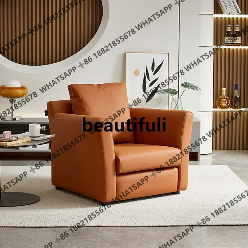 K182Modern living room sofa single leisure bedroom light luxury sofa office chair leather